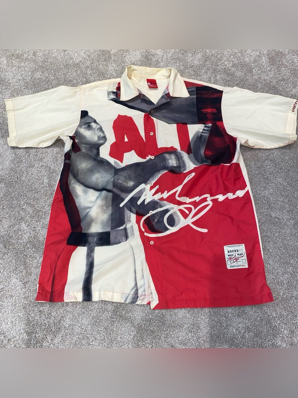Vintage Platinum Fubu Boxing Commission Muhammed Ali Shirt Men’s XXL Button Up